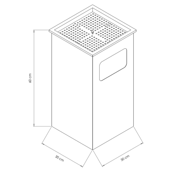 Poubelle avec cendrier - acier inox