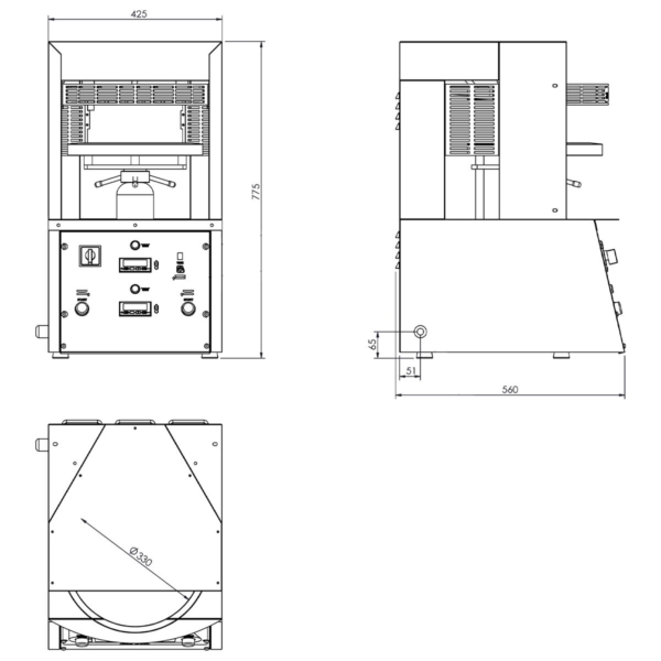 Presse à pizza/formateur - Ø 33 cm