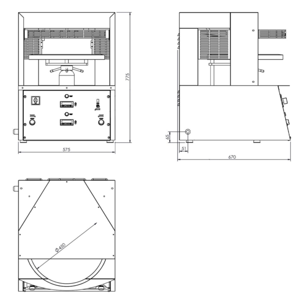 Presse à pizza/formateur - Ø 45 cm