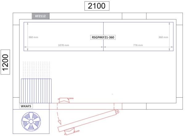 Kit d'étagères aluminium - profondeur: 360 mm