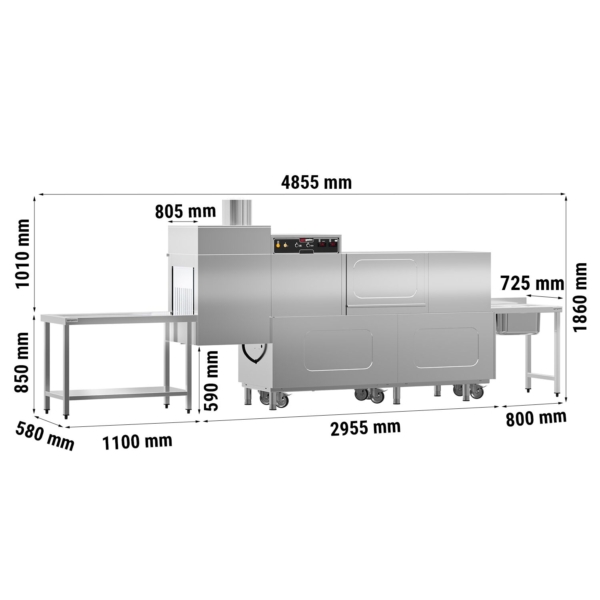 Lave-vaisselle à bande de transport - Numérique - 31 kW - avec séchoir - Table d'alimentation à droite