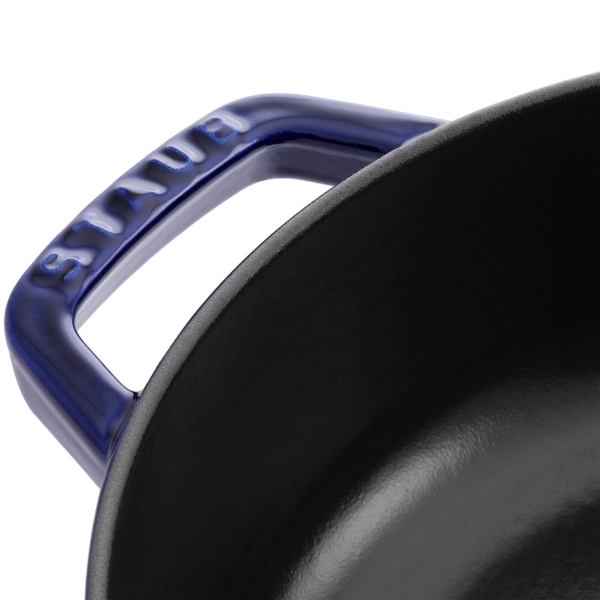 STAUB | SPECIALITIES - Wok avec couvercle en verre - Ø 300mm - Fonte - Bleu foncé