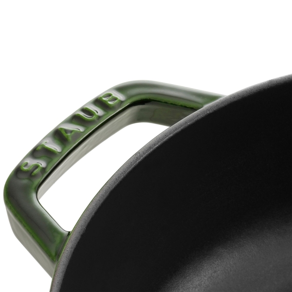 STAUB | SPECIALITES - Wok avec couvercle en verre - Ø 300mm - Fonte - Vert basilic