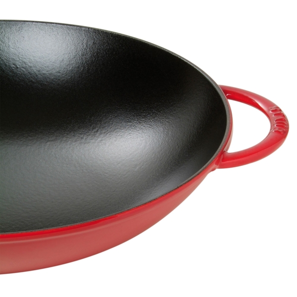 STAUB | SPECIALITIES - Wok avec couvercle en verre - Ø 370mm - Fonte - Rouge cerise