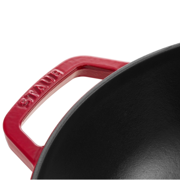 STAUB | SPECIALITIES - Wok avec couvercle en verre - Ø 300mm - Fonte - Rouge cerise