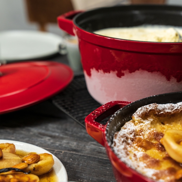 STAUB | STACKABLE SET - Set de casseroles - 3 pcs - Ø 240mm - Fonte - Rouge cerise