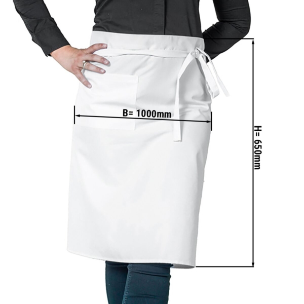 (5 pièces) Tablier Bistro - blanc - longueur: 65 cm