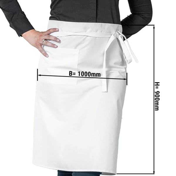 (5 pièces) Tablier Bistro - blanc - longueur: 90 cm