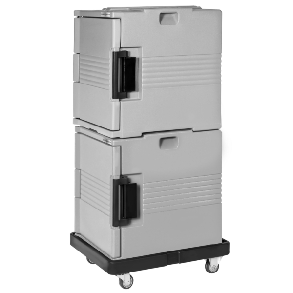 2x Thermobox - Chargeur frontal - 58 litres - pour 12x GN 1/1 - incluant un chariot de transport