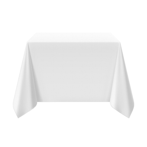 Nappe de table en satin lisse damassée Porto - 130 cm x 220 cm - Lot de 30 pièces en blanc