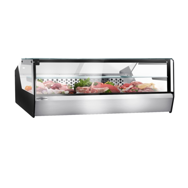 Vitrine réfrigérée de table pour poisson & viande - 870mm - pour 3x GN 1/1