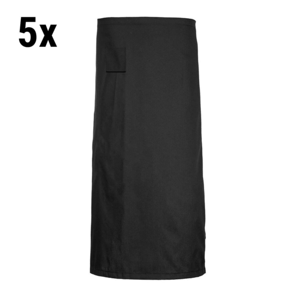 (5 pièces) Tablier de taille avec poche - noir - longueur : 76 cm