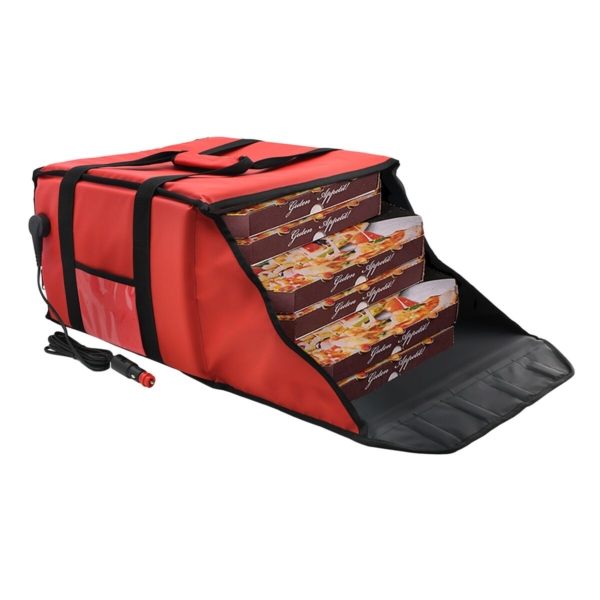 Sac à chaud/ Sac à pizza PRO - Sac de livraison chauffé - pour 6 boîtes à pizza de 45x45cm - Rouge