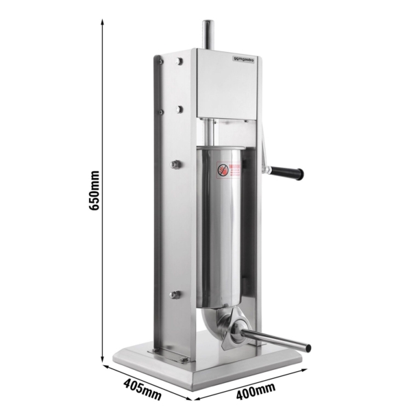 Remplisseur de saucisses manuel et machine à churros - 5 litres - Acier inoxydable - avec 4 embouts pour saucisses et 3 embouts pour churros