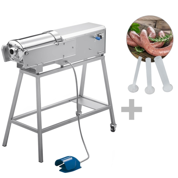 Remplisseur de saucisses électrique - 16 litres - 560 watts - inox - Commande au pied incluse