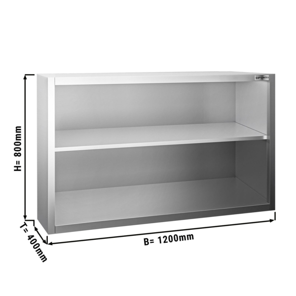 Armoire murale en inox PREMIUM - 1200x400mm - sans porte coulissante - hauteur 800mm