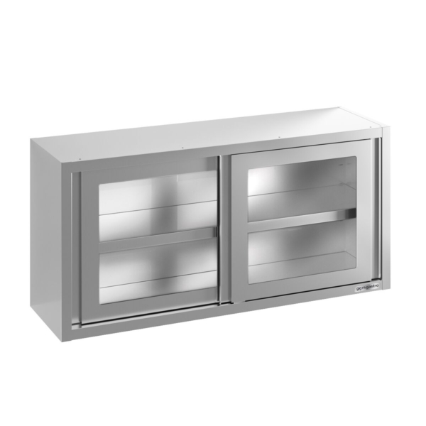 Armoire murale en inox - 1000x400mm - avec porte coulissante en verre - hauteur 650mm