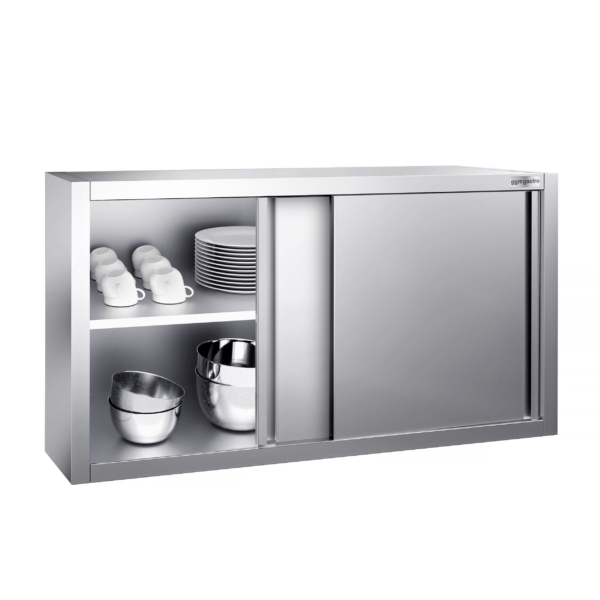 Armoire murale en inox PREMIUM - 1200x400mm - avec porte coulissante - hauteur 650mm