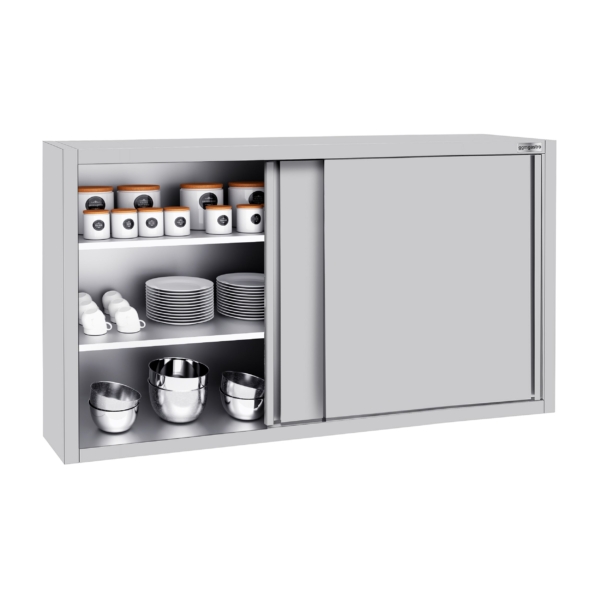 Edelstahl Wandhängeschrank ECO - 1600x400mm - mit Schiebetür 1000mm hoch