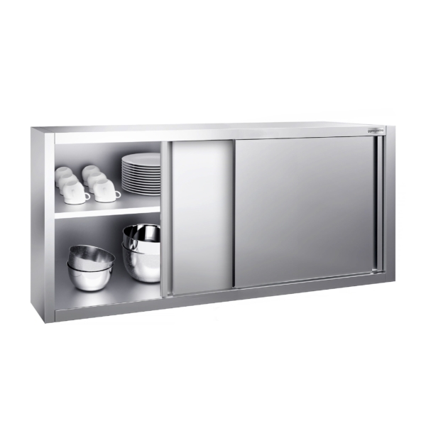 Armoire murale en inox PREMIUM - 1600x400mm - avec porte coulissante - hauteur 650mm