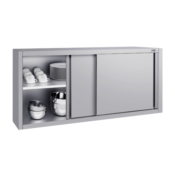 Armoire murale en inox ECO - 1600x400mm - avec porte coulissante - hauteur 650mm