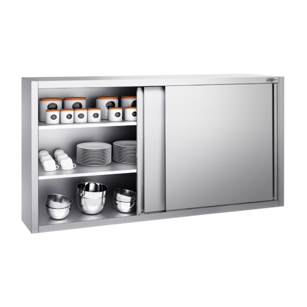 Armoire murale inox PREMIUM - 1800x400mm - avec porte coulissante - hauteur 1000mm