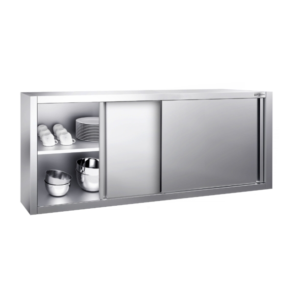 Armoire murale en inox PREMIUM - 1800x400mm - avec porte coulissante - hauteur 650mm