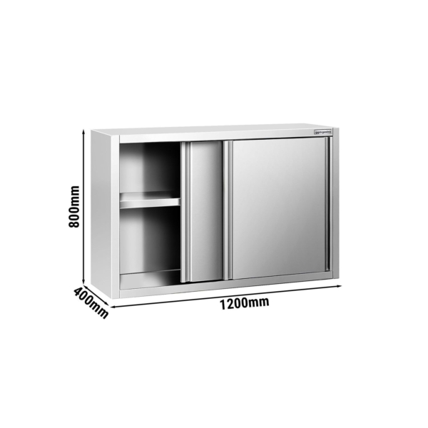 Armoire murale en inox PREMIUM - 1200x400mm - avec porte coulissante - hauteur 800mm