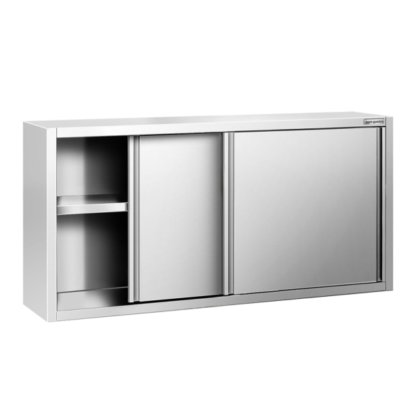 Armoire murale en inox PREMIUM - 1600x400mm - avec porte coulissante - hauteur 800mm