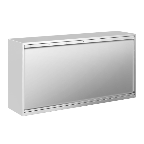 Armoire murale en inox PREMIUM - 1600x400mm - avec porte coulissante - hauteur 800mm