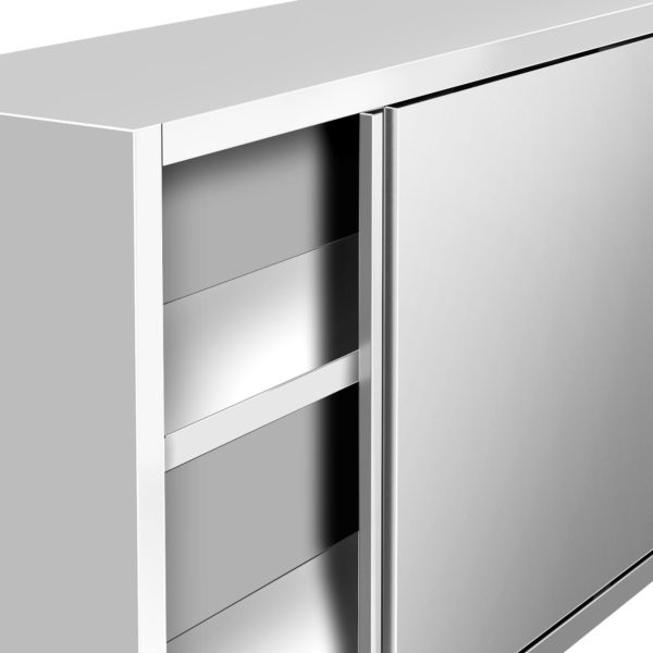 Armoire murale en inox PREMIUM - 1400x400mm - avec porte coulissante - hauteur 800mm