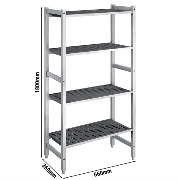 Étagère de base en aluminium - 660 x 1800 mm