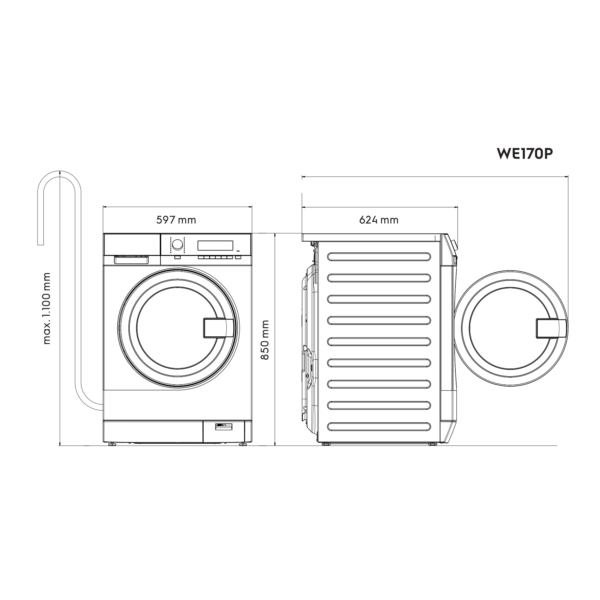 ELECTROLUX | myPRO WE170P - Lave-linge professionnel intelligent - 8 kg - avec pompe de vidange