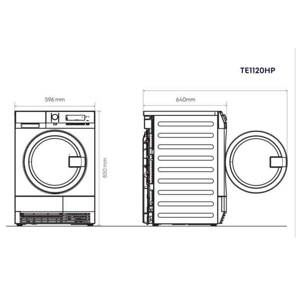 ELECTROLUX | myPRO TE1120HP - Sèche-linge professionnel intelligent - 8 kg - Pompe à chaleur