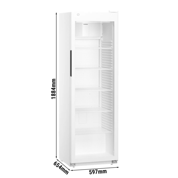 LIEBHERR | Réfrigérateur PERFORMANCE - 286 litres - Intérieur en plastique - Avec 1 porte en verre - Blanc