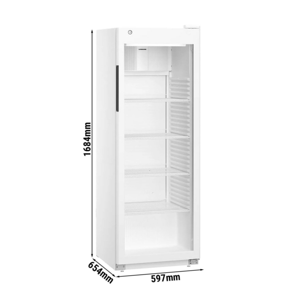 LIEBHERR | Réfrigérateur PERFORMANCE - 250 litres - Intérieur en plastique - Avec 1 porte en verre - Blanc