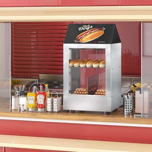 Vapeur pour hot-dogs / Vitrine de maintien au chaud pour saucisses - 1,2 kW