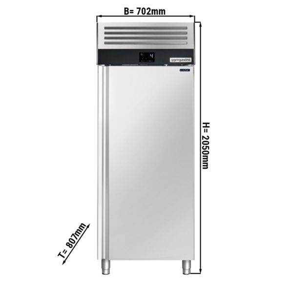 Réfrigérateur en inox PREMIUM - 702x810mm - 650 litres - avec 1 porte en inox