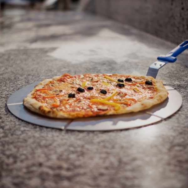 Plaque de service à pizza avec rainures - Ø 500 mm