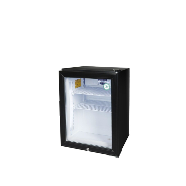 GASTRO-COOL | Minibar Congélateur - 51 Litres - avec 1 Porte en Verre - Noir