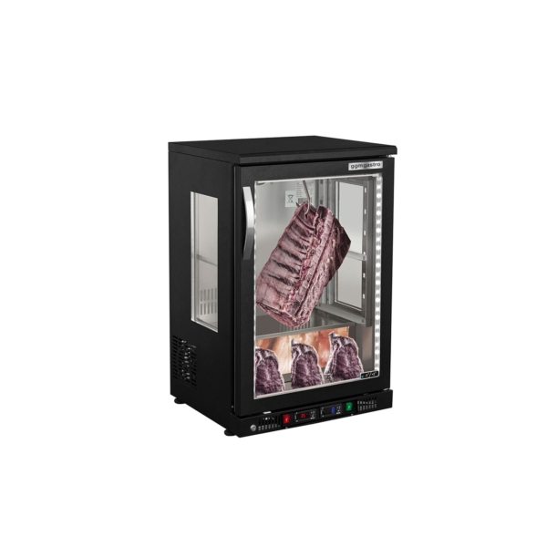 Armoire de maturation de viande Dry Aging - 590 mm - avec 1 porte en verre - Noir