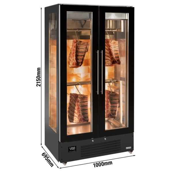 Armoire de maturation de viande Dry Aging - 1000x690 mm - avec 2 portes en verre