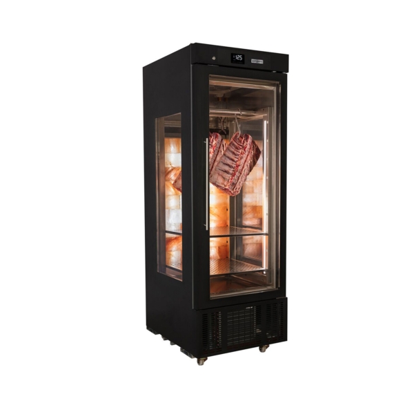 Armoire de maturation de viande Dry Aging - 700 mm - avec 1 porte en verre - Noir