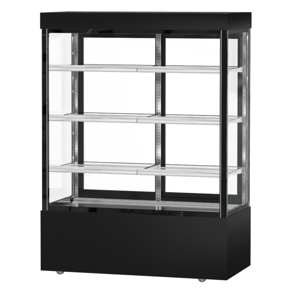 Vitrine à gâteaux MADRID - 1500mm - avec éclairage LED, 3 étagères - Noir Mat