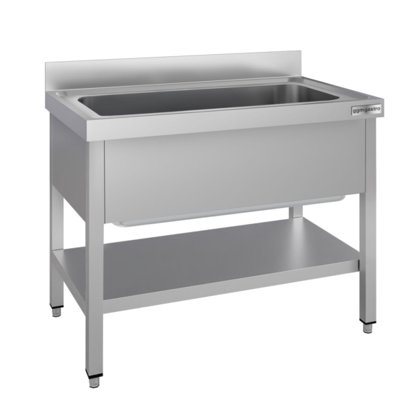 Évier pour casseroles ECO - 1000x700 mm - avec fond et 1 bac