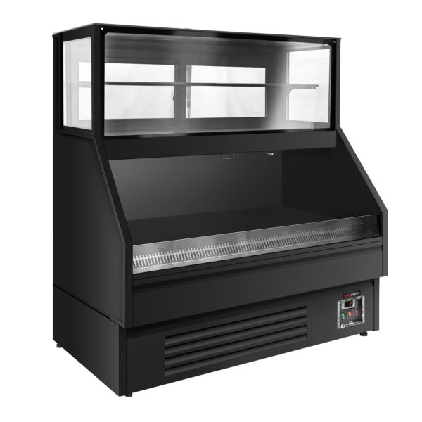 Comptoir de vente - 1500 mm - 251 litres - avec éclairage LED, compartiment de rangement en haut et en bas