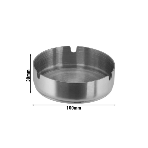 (6 pièces) Cendrier - Ø 100 mm - Acier inoxydable