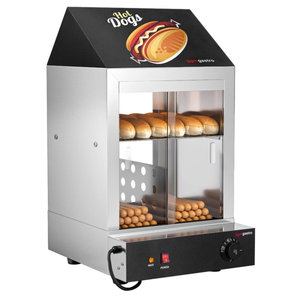 Vapeur pour hot-dogs / Vitrine chauffante pour hot-dogs - 1,2 kW